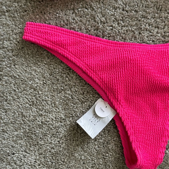 Pink Ribbed Full Tilt Bikini Set - Picture 3 of 5